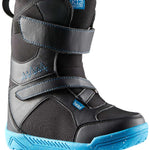 Head Kid Lyt Velcro Snowboard Boots 2024 - Black boots with blue accents and a strap closure.