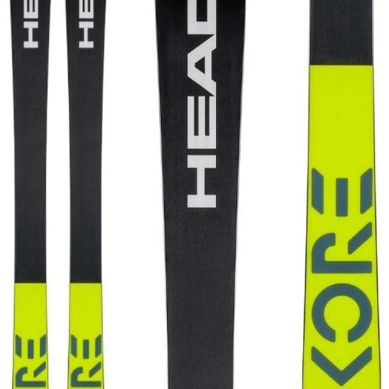 Head Kore 93 Skis 2024 - Black skis with white lettering and a gray logo on top.