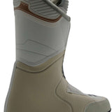 Head Ladies Edge LYT 80 Ski Boot 2023 - A white ski boot with a brown logo on the side and a strap at the top.