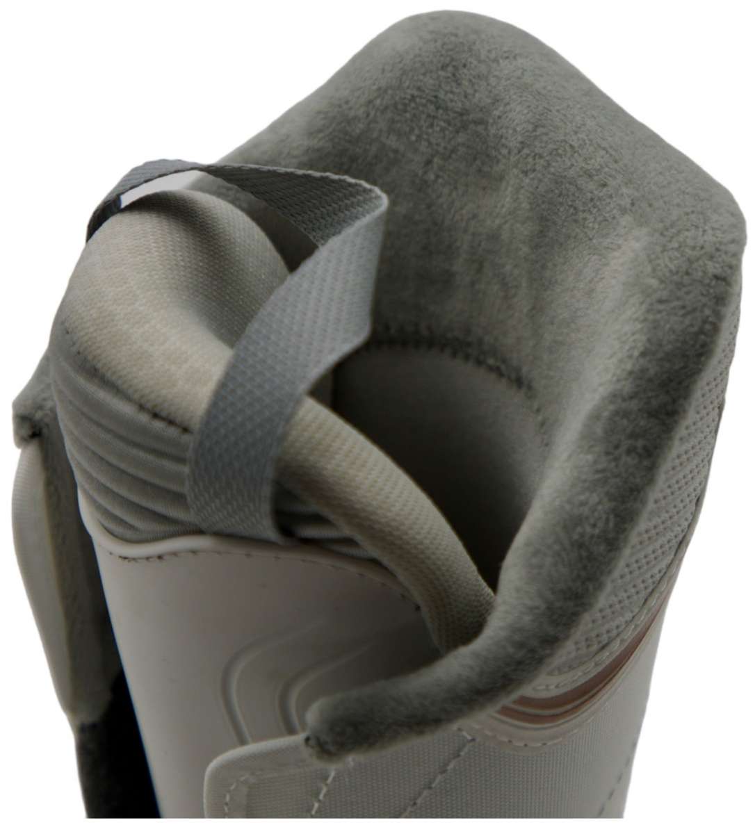 Head Ladies Edge LYT 80 Ski Boot 2023 - A white ski boot with a black strap and buckle on top.