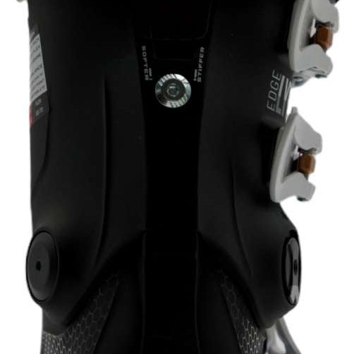 Head Ladies Edge LYT 80 Ski Boot 2023 - Black ski boot with white trim and silver buckles.