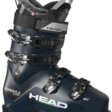 Head Women's Formula 95 MV Ski Boots 2024 - Black ski boots with silver buckles and a gray fur lining at the top.