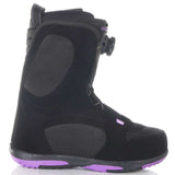 Head Women's Legacy BOA Snowboard Boot 2023 - Black snowboard boot with purple accents and a BOA closure system on the side.