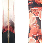 Head Women's Pride 2.0 Snowboard 2024 - A white snowboard with a pink floral design on top of a black background.