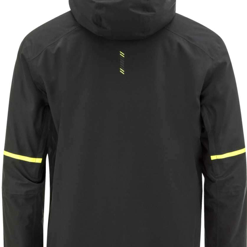 Head Neo Insulated Jacket 2023 - A black jacket with a hood, featuring yellow accents on the shoulders and chest.