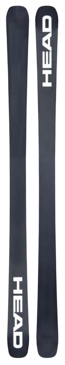 Head Oblivion 79 Flat Skis 2021-2022 - A pair of dark gray skis with a flat tail and rounded tip, featuring the word "HEAD" in white text on both tails.