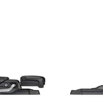 Tyrolia - Protector PR 13 Ski Bindings 2024 are black with red accents and a silver metal piece on the side.