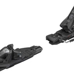 Tyrolia Protector PR 13 Ski Bindings 2024 - Black ski bindings with silver hardware and a clear plastic window on the toe piece.