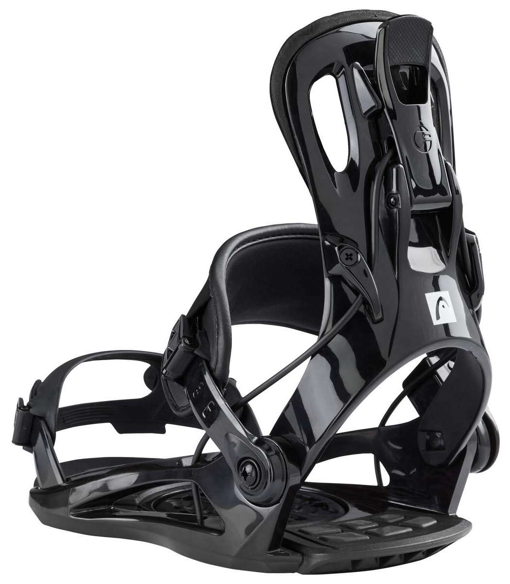 Head RX One Snowboard Binding 2024 - Black snowboard bindings with silver buckles and straps.