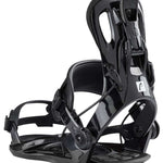 Head RX One Snowboard Binding 2024 - Black snowboard bindings with silver buckles and straps.