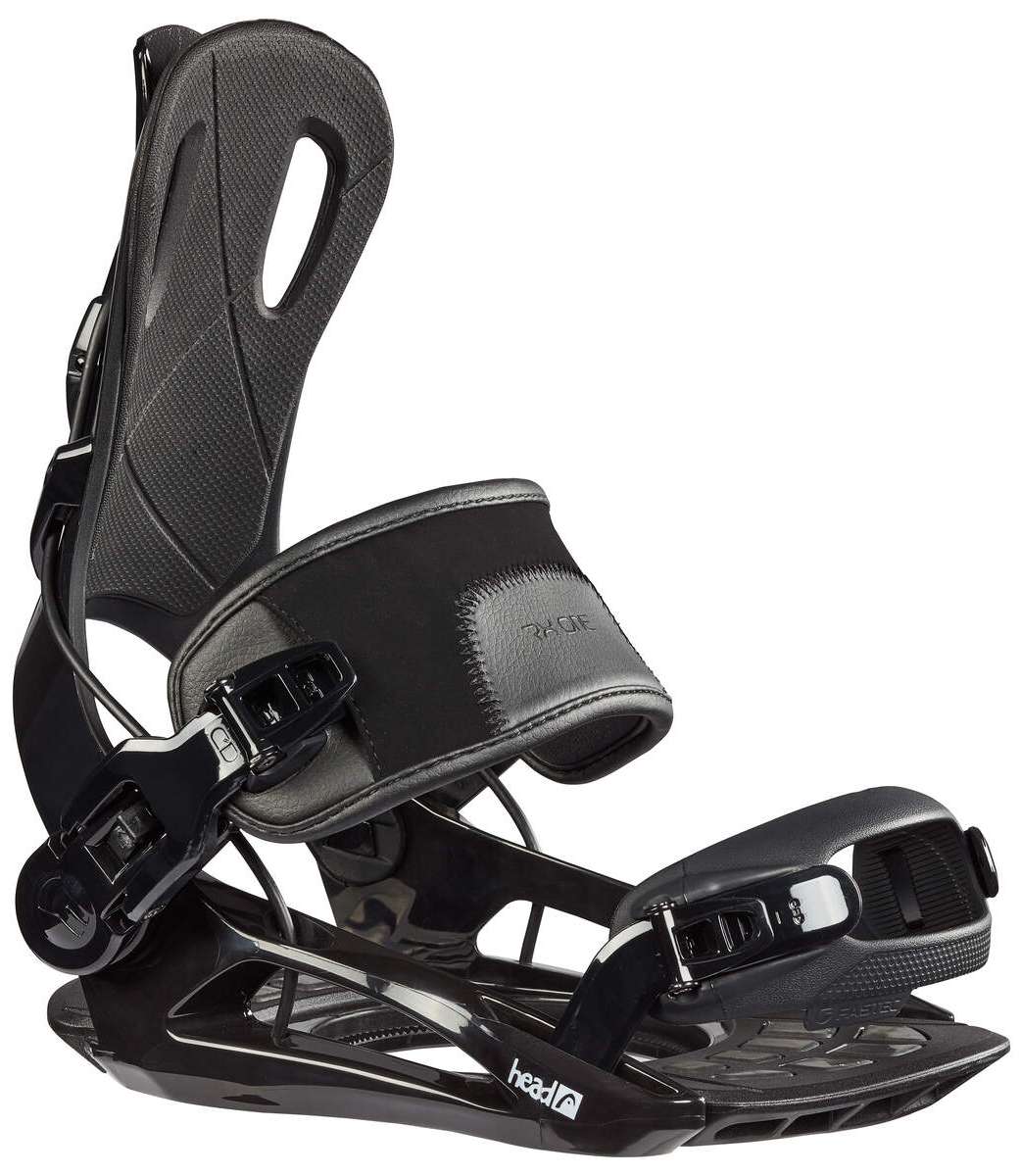 Head RX One Snowboard Binding 2024 - Black snowboard bindings with silver buckles and straps.
