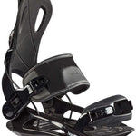 Head RX One Snowboard Binding 2024 - Black snowboard bindings with silver buckles and straps.