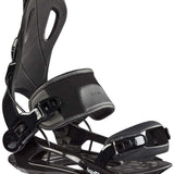 Head RX One Snowboard Binding 2024 - Black snowboard bindings with silver buckles and straps.