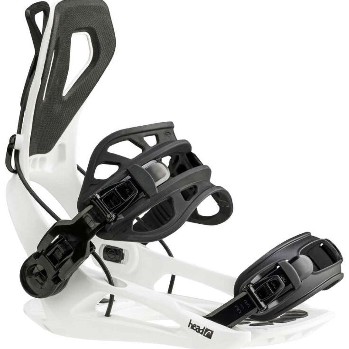 Head RX One Snowboard Binding 2025 - A black snowboard binding with a white logo on the strap and a silver buckle.