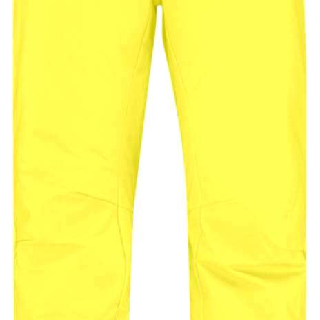 Head Summit Insulated Pants 2023 - Bright yellow pants with black buttons on waistband and two zippered pockets on sides.
