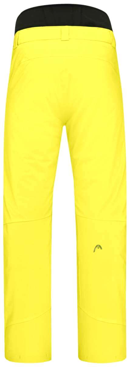 Head Summit Insulated Pants 2023 - Yellow pants with black waistband, zippered pockets and logo on right thigh.