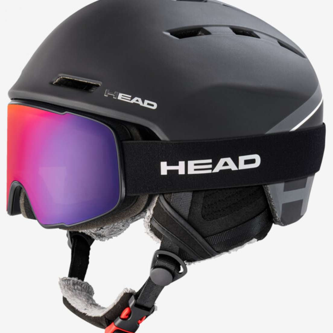 Head Varius Helmet 2024 - Black helmet with white logo on front, featuring a sleek design and ventilation system.