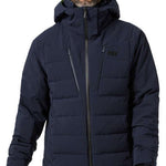 Helly Hansen Rivaridge Infinity Jacket - A navy blue jacket with a hood, zippered pockets and black zippers.