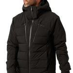 Helly Hansen Rivaridge Infinity Jacket 2024 - A black jacket with a high collar and zippered pockets, featuring a subtle logo on the left chest.