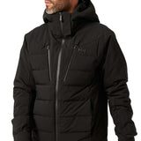 Helly Hansen Rivaridge Infinity Jacket 2024 - A black jacket with a high collar and zippered pockets, featuring a subtle logo on the left chest.