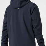 Helly Hansen Swift 3 Layer Shell Jacket - A dark gray jacket with a hood, featuring a zippered front and two zippered pockets on either side.