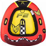 HO Sports Formula 2 Tube 2023 - Yellow tube with black logo on top and red handles on either side.
