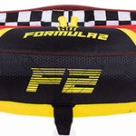 HO Sports Formula 2 Tube 2023 - Red tube with yellow accents, black mesh panels and a checkered pattern on top.