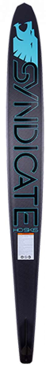 HO Jamie B Syndicate Alpha Water Ski 2023 - A black water ski with a light blue logo on top and a distinctive "JB" emblem in white.