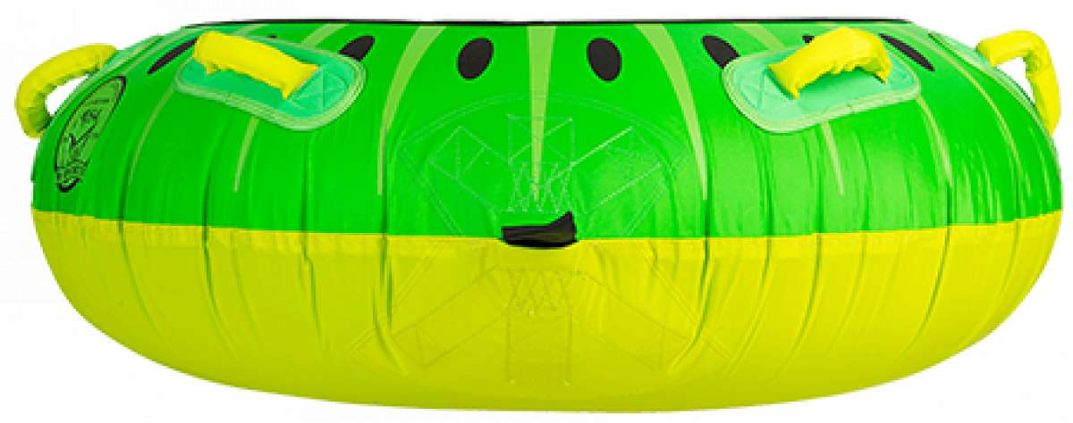 HO Sports Kiwi Tube 2023 - Lime green tube with black accents and a lime green handle on top.