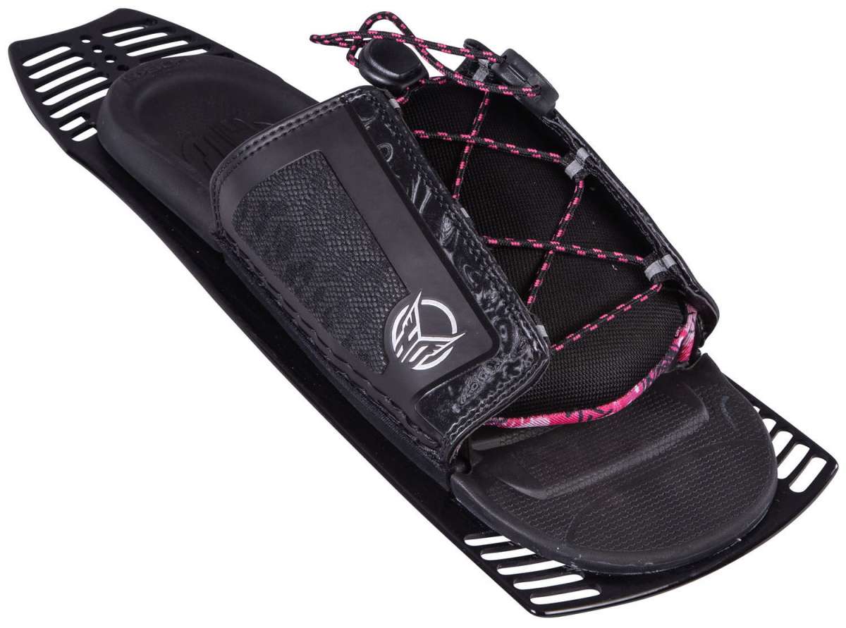 HO Sports Ladies Stance Adjustable Rear Toe Plate 2022 - Black rear toe plate with silver screws and a white logo on top.