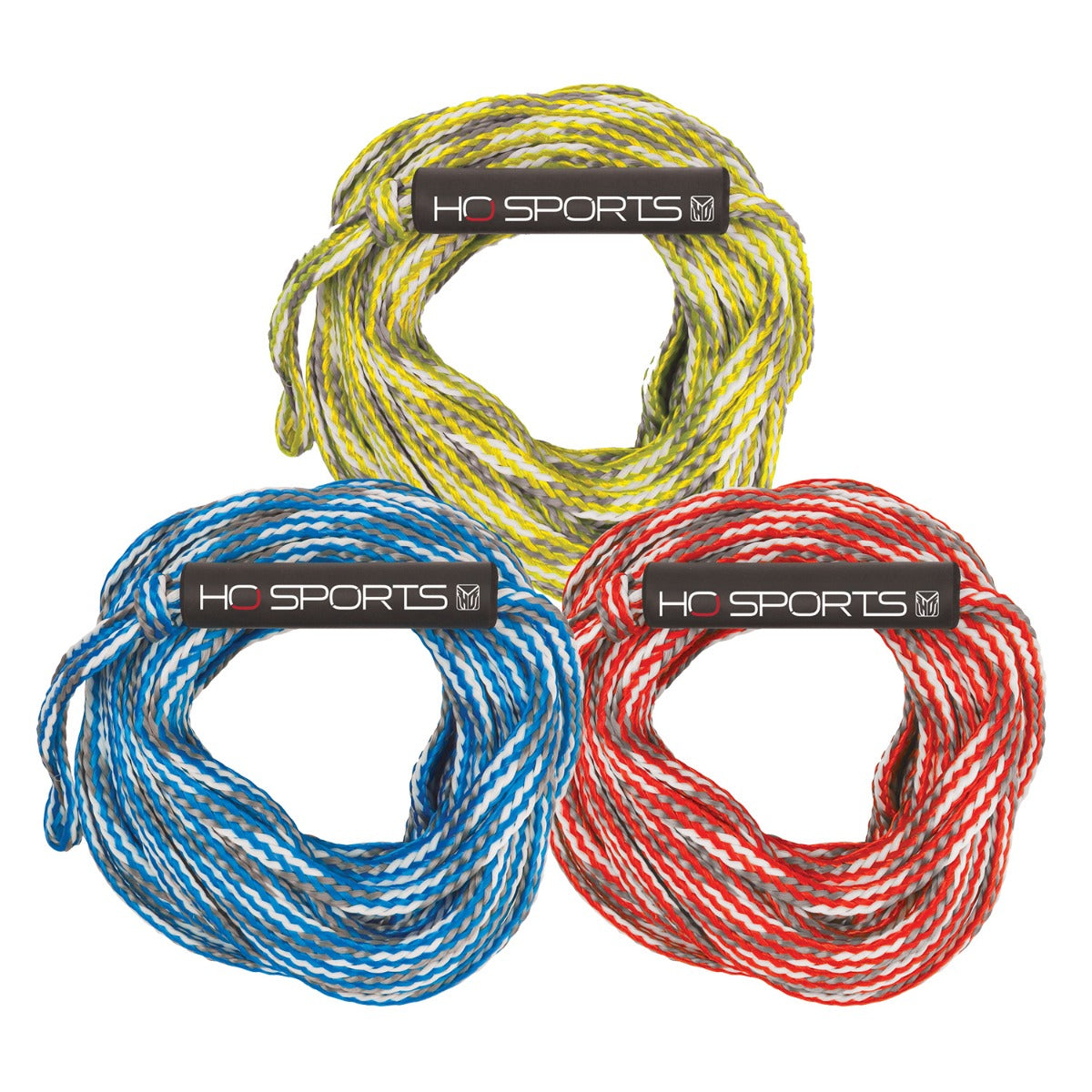 HO Sports 2K Tube Rope 2021 - A yellow, white and gray rope with a tube design.