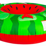 HO Watermelon Tube - A green watermelon with a red rind, featuring black seeds and a red handle on top.