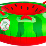HO Watermelon Tube - Green watermelon-patterned tube with red trim and handles.