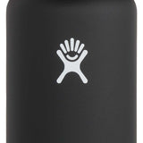 Hydro Flask - A water bottle with a wide mouth opening, featuring a silver lid and handle on top.