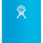 Hydro Flask - A wide-mouth water bottle with a screw-on lid, featuring a silver metal finish and a clear plastic body.