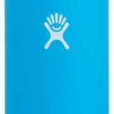 Hydro Flask - A wide-mouth water bottle with a screw-on lid, featuring a silver metal finish and a clear plastic body.