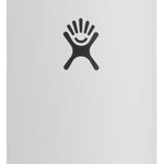 Hydro Flask 40oz Wide Mouth Water Bottle - A white water bottle with a black lid and handle, featuring a wide mouth opening.