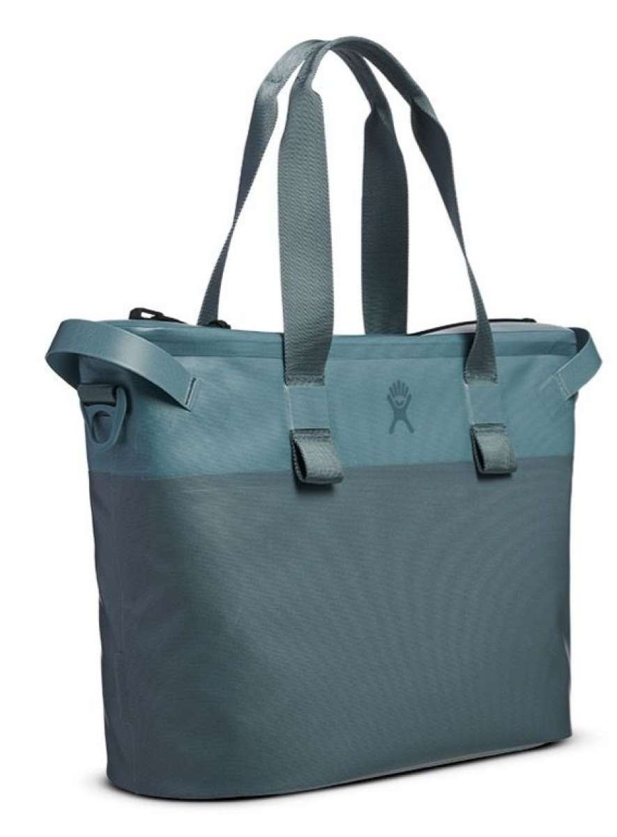 Hydro Flask 18L Day Escape Soft Cooler Tote - A large, rectangular cooler bag with a zippered top and two long shoulder straps in black.