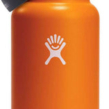 Hydro Flask - A wide-mouthed water bottle with a built-in flexible straw, featuring a silver lid and handle.