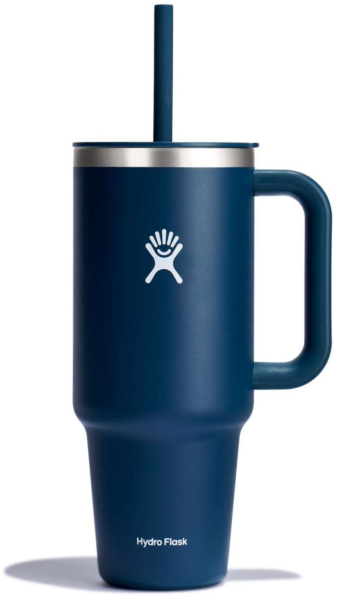 Hydro Flask 40oz All Around Travel Tumbler - A large, insulated tumbler with a screw-on lid and straw.