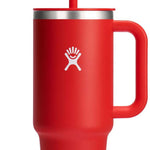 Hydro Flask 40oz All Around Travel Tumbler - A red travel tumbler with a white logo featuring an open hand with its fingers spread out.