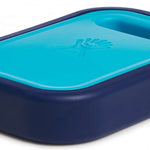 Hydro Flask - Medium-sized ice pack with a light blue interior and dark gray exterior.