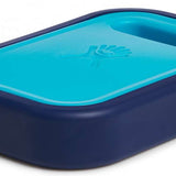 Hydro Flask - Medium-sized ice pack with a light blue interior and dark gray exterior.