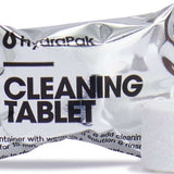 Hydro Flask - Natural cleaning tablets in a white wrapper with blue text, featuring an illustration of a leaf and a water droplet.