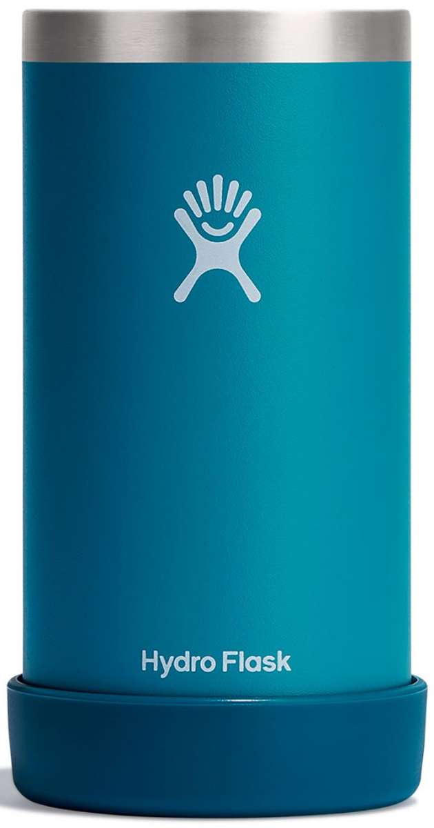 Hydro Flask Tallboy Cooler Cup - A tall, insulated cup with a screw-on lid and a handle on one side. It has a cylindrical shape and is made of stainless steel. The color is not visible in this image.