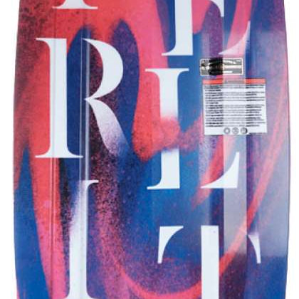 Hyperlite Eden Wakeboard With Jinx Bindings SMU 2022 - A red and blue wakeboard with a white logo on top.