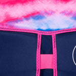 Hyperlite Girls Indy CGA Vest 2022 - A pink, blue and white tie-dye patterned vest with a navy-blue background.