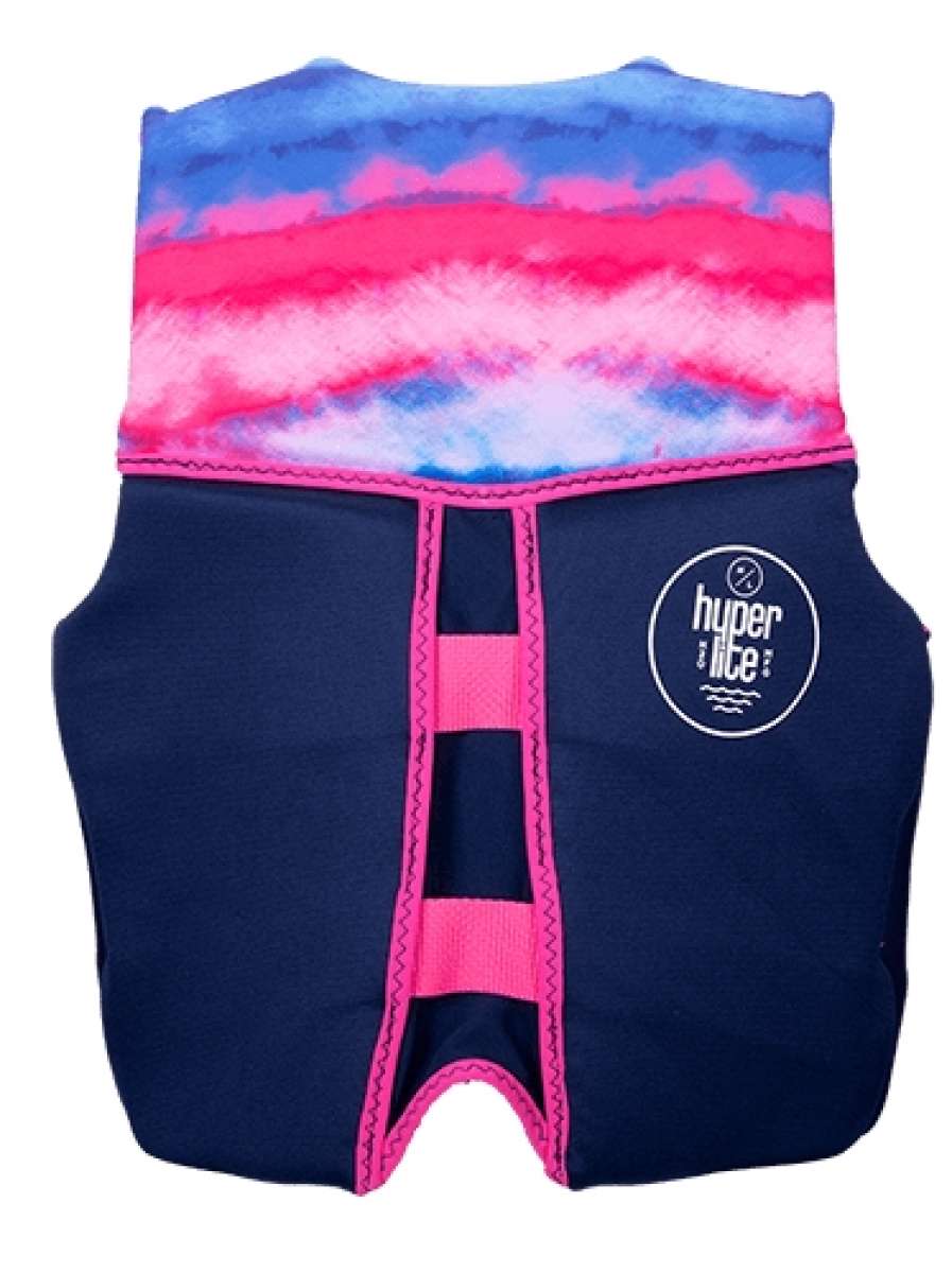 Hyperlite Girls Indy CGA Vest 2022 - Tie-dye patterned top with pink, blue and white colors.