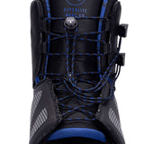 Hyperlite Team OT Wakeboard Bindings 2022 - Black bindings with blue accents and a circular logo on top.