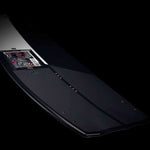 Hyperlite Trever Maur Blueprint Wakeboard 2022 - A black wakeboard with a white top sheet and red, blue, and yellow accents on the bottom.